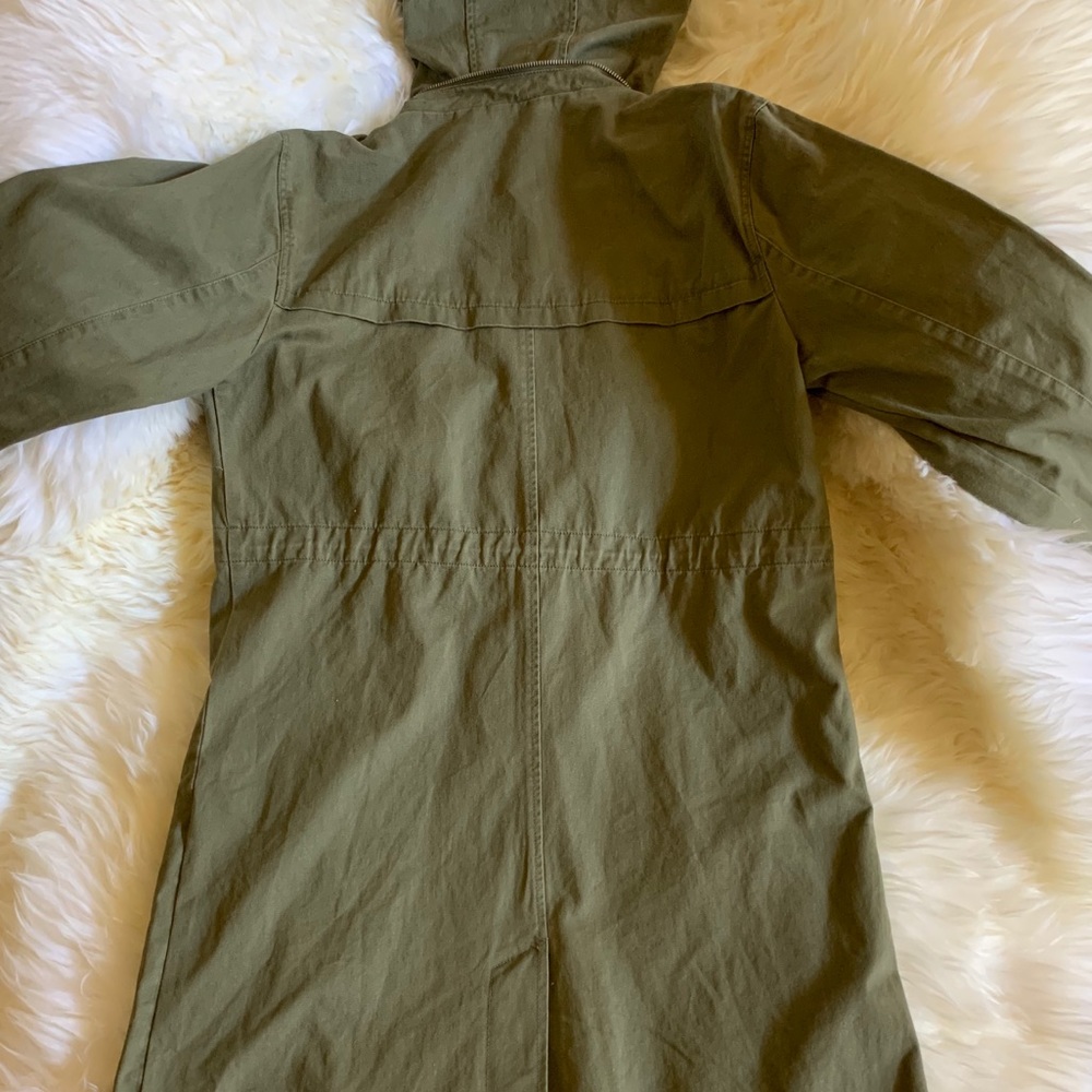 7 For All Mankind Green Trench Coat Jacket Size M - Picture 7 of 12